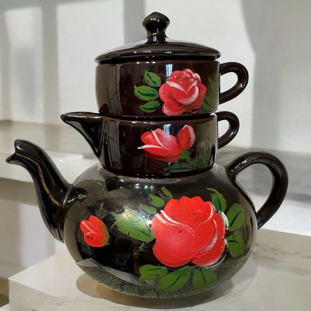 Redware Stacking Tea Set